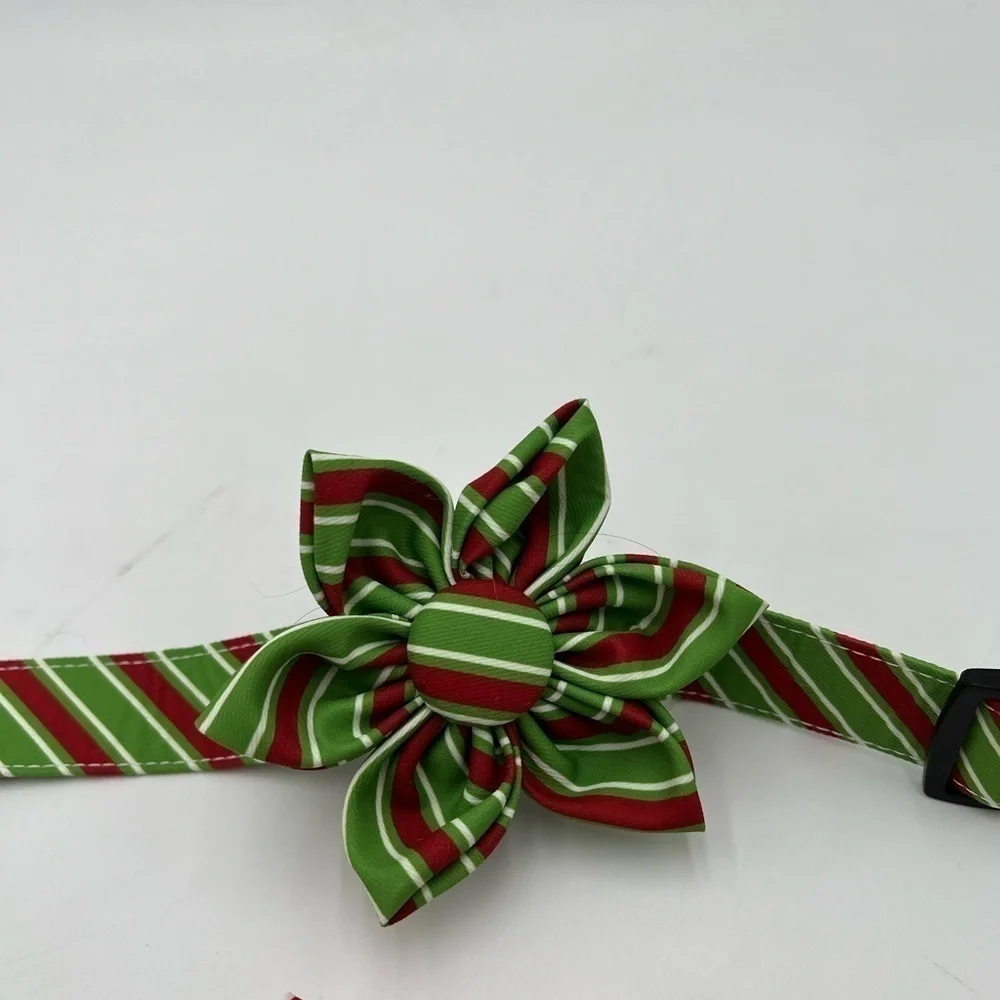 Malier Bandanas & Collar 2 Pack- Flower Red and Green Flower New